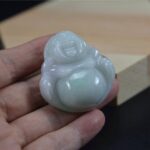 Amulet Natural Real Green Chinese Jade Buddha Pendant certified necklace JPT00000080