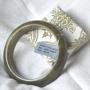 Black Hand Carving Burmese Jadeite Jade Bracelet 56mm BG01560008