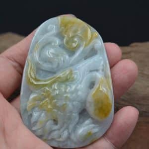 jade white yellow pendant