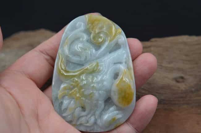 jade white yellow pendant