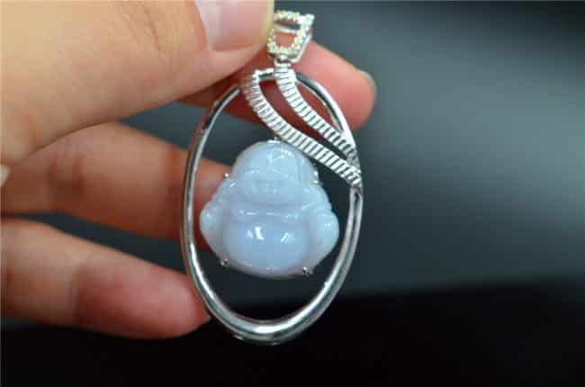 jade Buddha white pendant