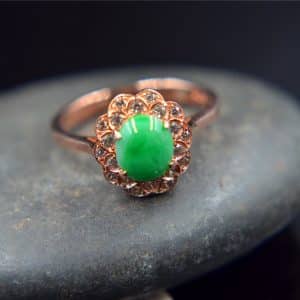 jadeite green gemstone ring