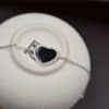 Silver925 jade bracelet black heart chain
