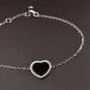 Silver925 jade bracelet black heart chain