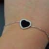 Silver925 jade bracelet black heart chain