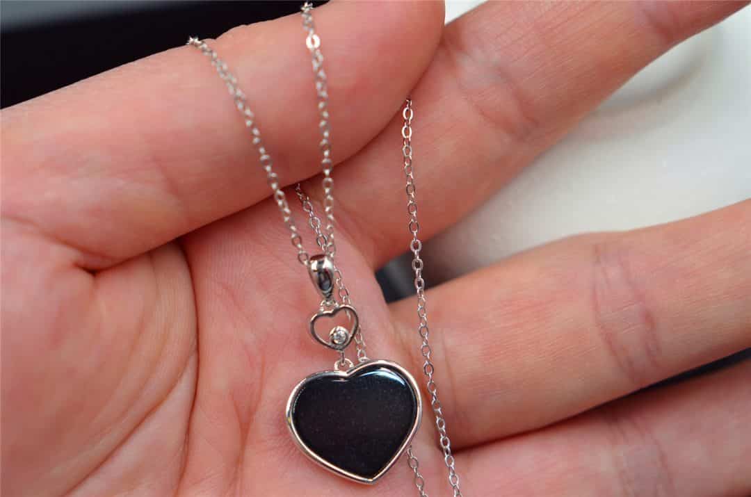 Jade heart necklace silver 925 pendant | Helen Grade A Jade