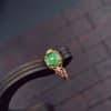 Gemstone jade ring silver 925 green donut