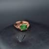 Gemstone jade ring silver 925 green donut