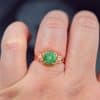 Gemstone jade ring silver 925 green donut
