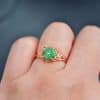 Gemstone jade ring silver 925 green donut