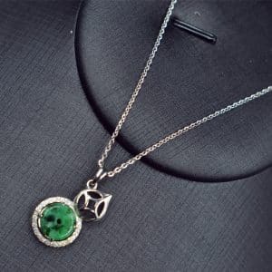 Jade donut silver 925 gourd pendant