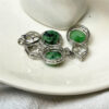 Green Jade Donut Pendant, Sterling Silver Gourd, Grade-A Jadeite JPT00000007 - Image 4