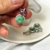Green Jade Donut Pendant, Sterling Silver Gourd, Grade-A Jadeite JPT00000007 - Image 5