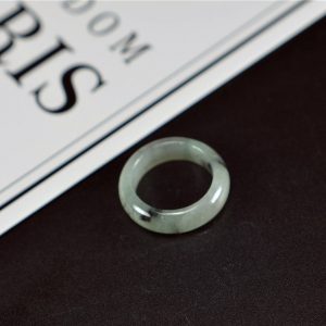 Jade gemstone ring white black jewelry rings jade band 16.9mm 27121909