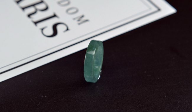 Solid jade ring blue color thin jadeite grade A natural 15.9mm 27121915