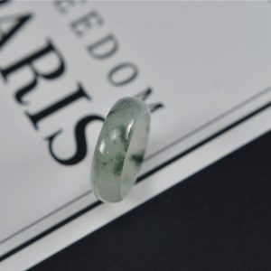 Translucent jade green icy jadeite rings stone band ring 19mm 27121918