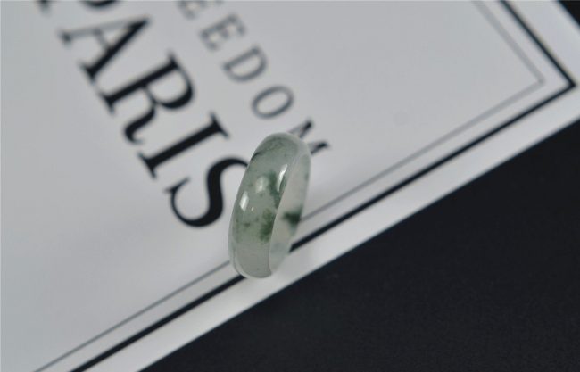 Translucent jade green icy jadeite rings stone band ring 19mm 27121918