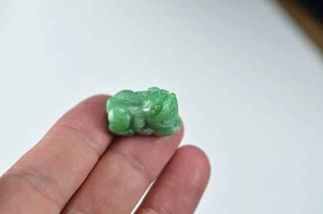 PIXIU Dragon Gemstone Green jade Ice jadeite pendant necklace 0111