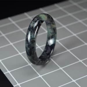 Gemstone Green Black Jade Bangle 58mm 200520175
