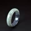 Half White and Black Natural Jade Bangle 58mm - Image 2