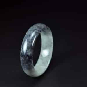 Half White and Black Natural Jade Bangle 58mm 20052063