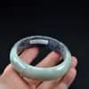 Half White and Black Natural Jade Bangle 58mm - Image 4