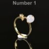 Natural Jade Adjustable Gold Filled Ring
