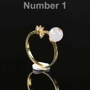 Natural Jade Adjustable Gold Filled Ring