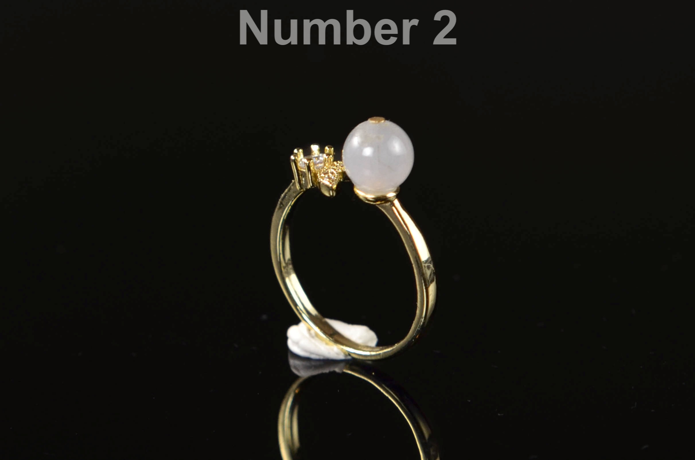 Natural Jade Adjustable Gold Filled Ring | Minimalist Open Band Crystal Ring | Universal Size Jade Jewelry - Image 2