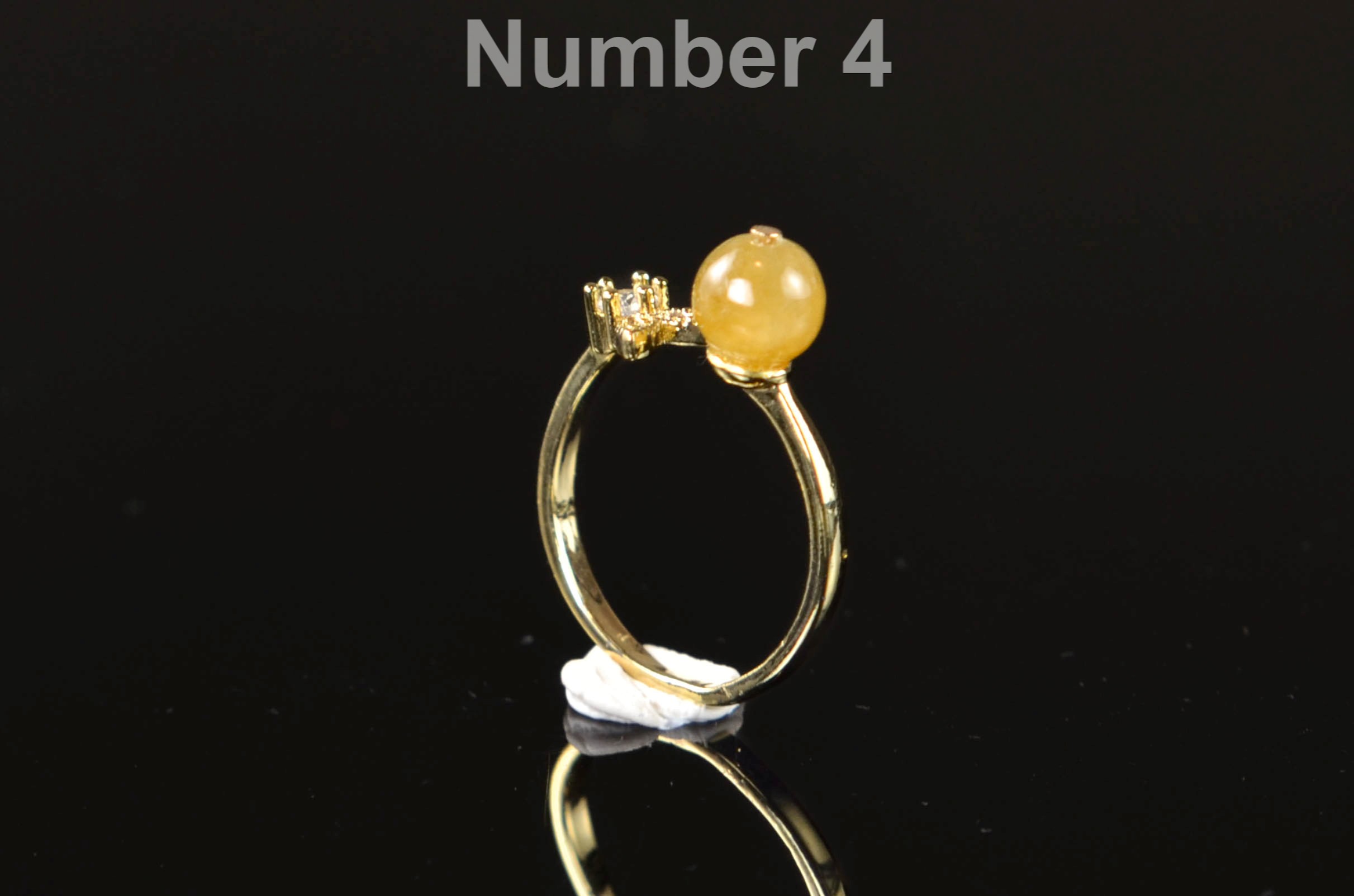 Natural Jade Adjustable Gold Filled Ring | Minimalist Open Band Crystal Ring | Universal Size Jade Jewelry - Image 4