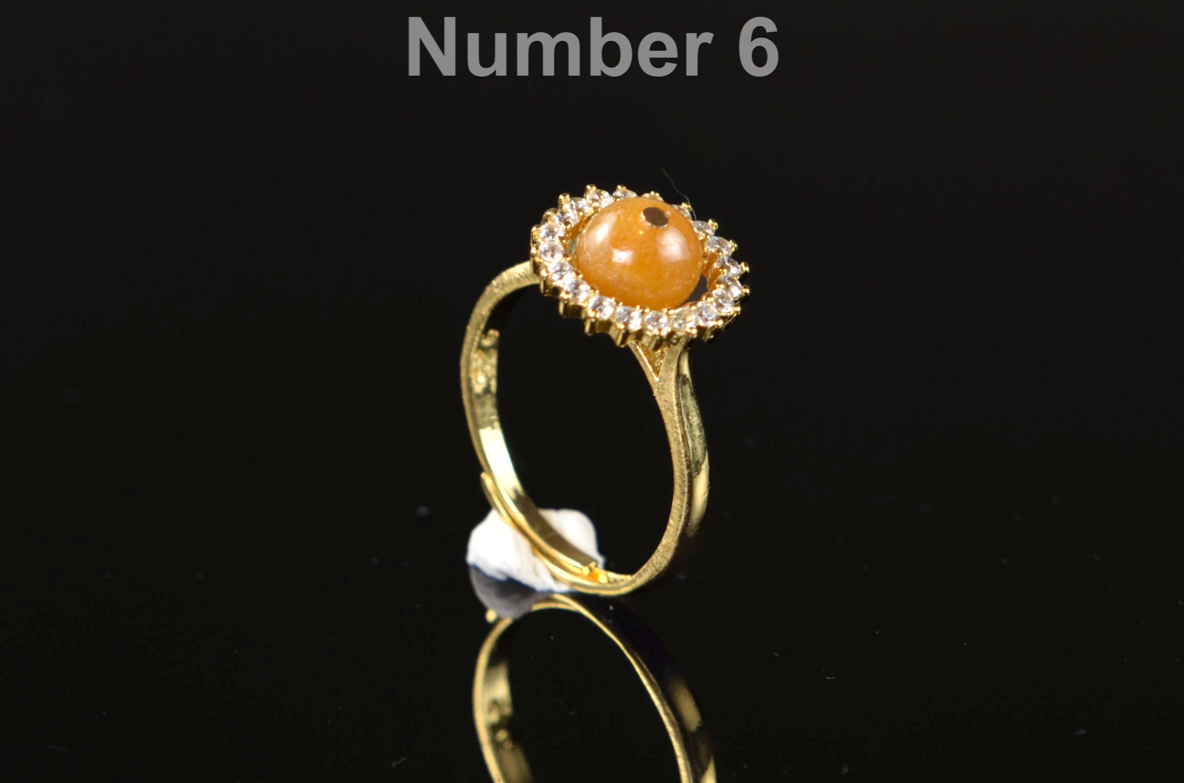 Natural Jade Adjustable Gold Filled Ring | Minimalist Open Band Crystal Ring | Universal Size Jade Jewelry - Image 6