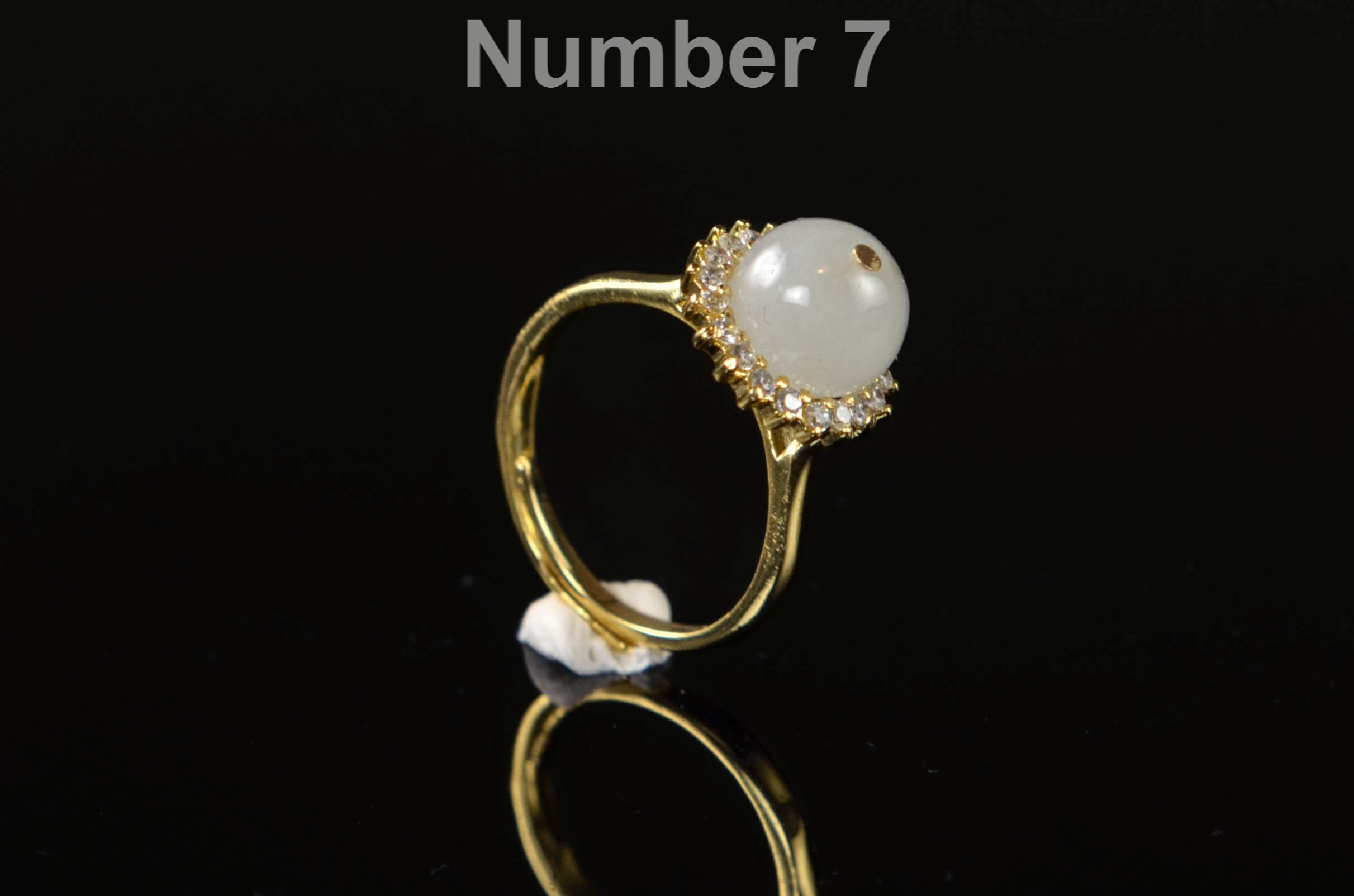 Natural Jade Adjustable Gold Filled Ring | Minimalist Open Band Crystal Ring | Universal Size Jade Jewelry - Image 7