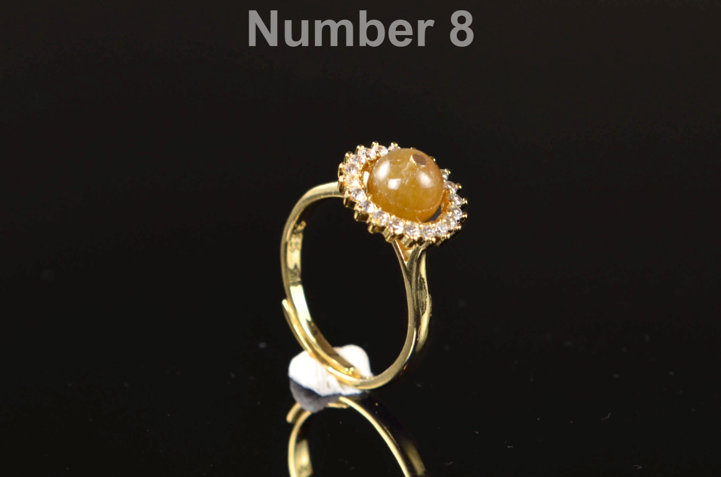 Natural Jade Adjustable Gold Filled Ring | Minimalist Open Band Crystal Ring | Universal Size Jade Jewelry - Image 8