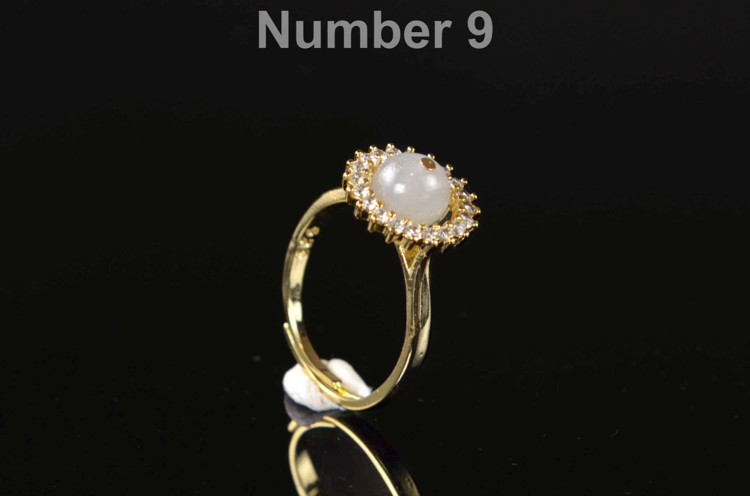 Natural Jade Adjustable Gold Filled Ring | Minimalist Open Band Crystal Ring | Universal Size Jade Jewelry - Image 9