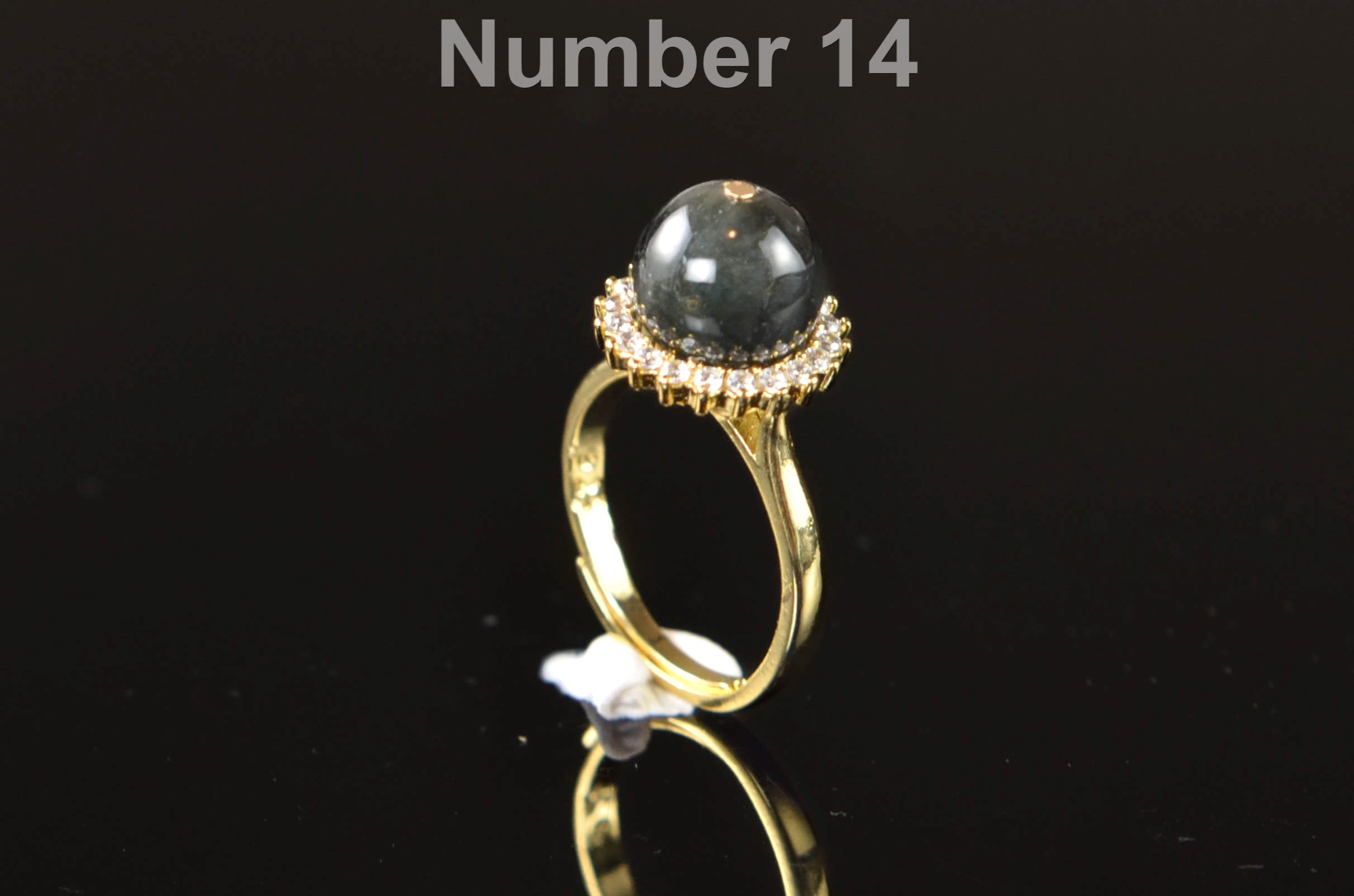 Natural Jade Adjustable Gold Filled Ring | Minimalist Open Band Crystal Ring | Universal Size Jade Jewelry - Image 14