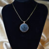 Icy jade pendant with silver 925 coin flower necklace JPT00000095 - Image 5