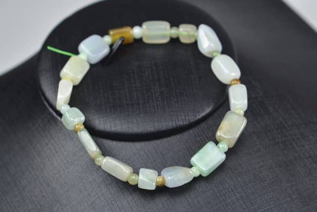 Jade beads real genuine Burma jadeite bracelet square icy tube 03072006