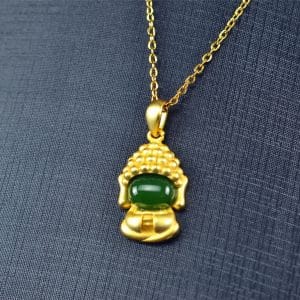 Bi jade Jasper green Jasperite silver 925 necklaces Pendant 03072060