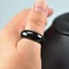 Jade Icy Jadeite Rings Stone Band Ring Light Black - Image 4
