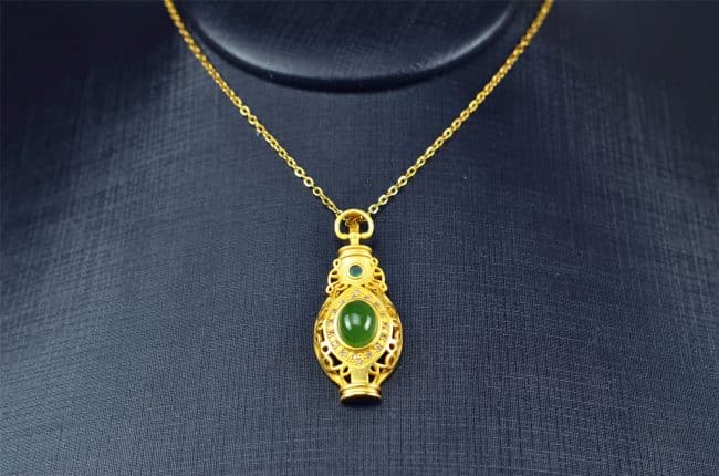 Bi jade Jasper green Jasperite silver 925 necklaces Pendant 03072059