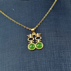 Bi jade Jasper green Jasperite silver 925 necklaces Pendant 03072061