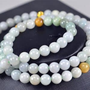 Multicolor jade beads real genuine Burma jadeite bracelet 9 mm 03072075