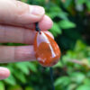 Chinese Natural Nanhong Agate Original Stone Pendant AGAT0013