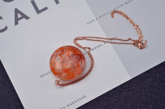 Red Natural Red Phantom Quartz Puffy coin Pendant Side Drilled Gemstone Focal Bead 18082004