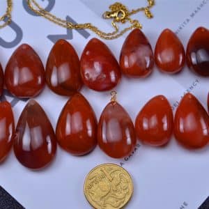 Chinese Natural Nanhong Agate Original Stone Pendant 18082006