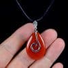 Red Agate Sterling Silver 925 Pendant Necklace 13122001