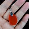 Red Agate Sterling Silver 925 Pendant Necklace 13122001