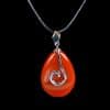 Red Agate Sterling Silver 925 Pendant Necklace 13122001