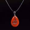 Red Agate Sterling Silver 925 Pendant Necklace 13122001