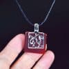 Chinese Dragon Red Agate Sterling Silver 925 Pendant Necklace 13122002